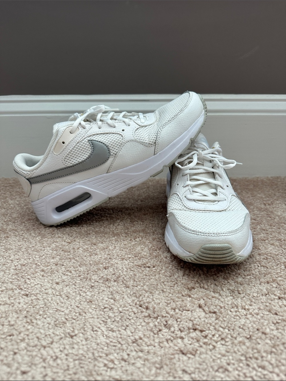Nike Women's AirMax White and silver Casual Sneakers